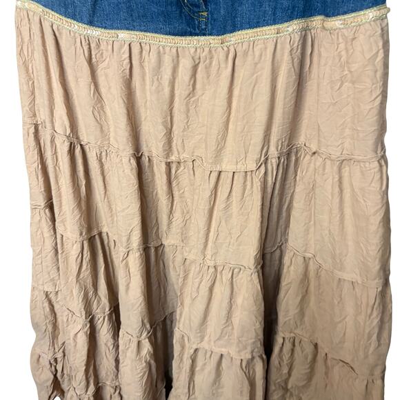 Y2k E-col-o-gie A line full skirt denim - Picture 3 of 6